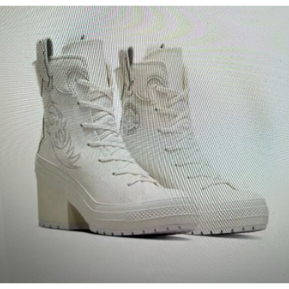CONVERSE Chuck 70 De Luxe Heel Western Hi Platform A10335C Size Women’s 10.5 Whi - Picture 2 of 16